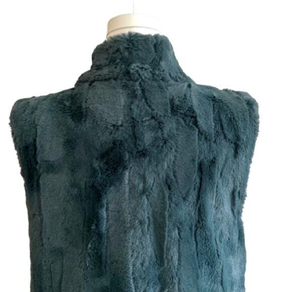 Sanctuary Surplus Green Teal Faux Fur Soft Teddy Vest Jacket Coat Size Medium - Picture 5 of 12
